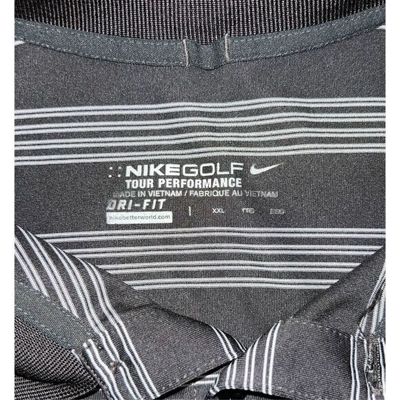 Nike Dri Fit Golf Slate Gray Striped Polo Size XXL #12 - Picture 4 of 4